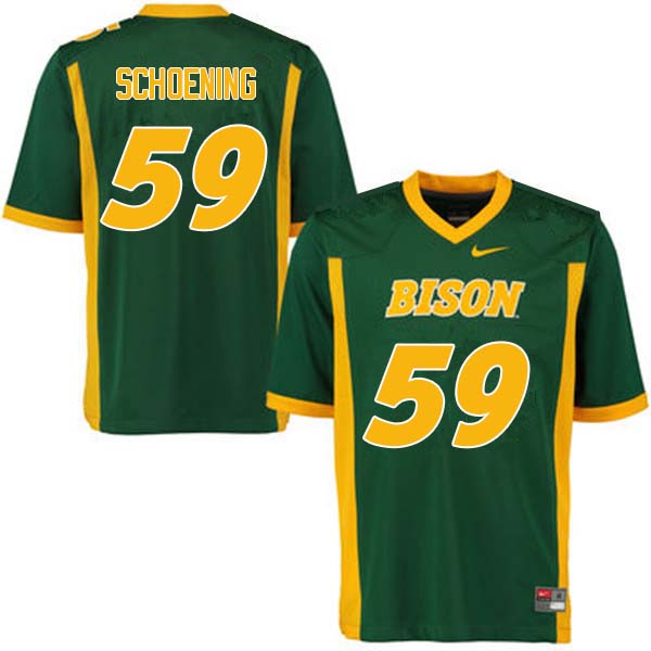Men #59 Karson Schoening North Dakota State Bison College Football Jerseys Sale-Green